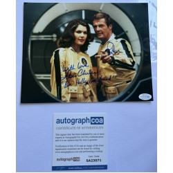 Roger Moore & Lois Chiles signed James Bond 10x8 photo IN PERSON RARE GENUINE AUTOGRAPH