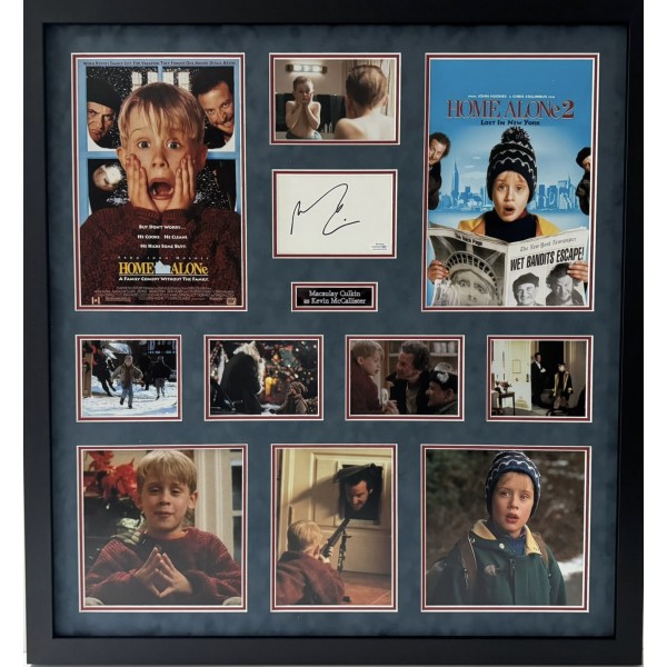 Macaulay Culkin framed signed presentation Macaulay Culkin framed signed presentation