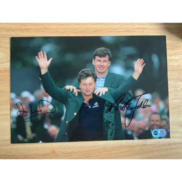 Nick Faldo and Ian Woosnam signed 12x8 photo Nick Faldo and Ian Woosnam signed 12x8 photo
