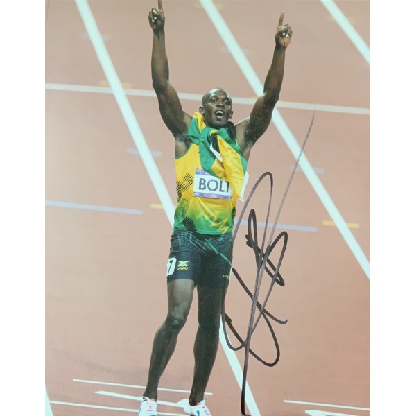 Usain Bolt signed 10x8 Image L photograph 