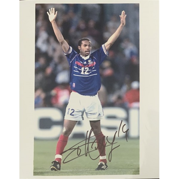Thierry Henry signed 10x8 colour France photograph Image G