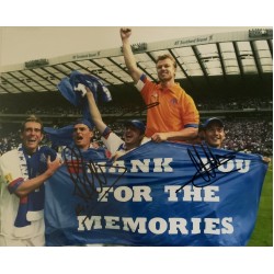 Michael Mols Shota Arveladze Ronald de Boer signed Rangers 10x8 celebration photo 