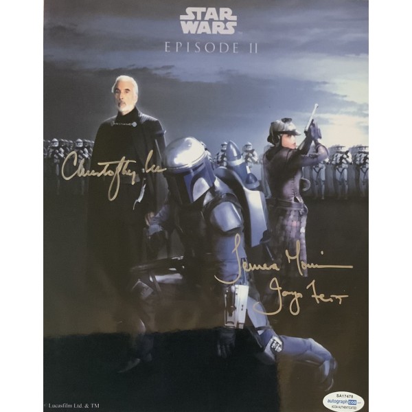 Christopher Lee & Temuera Morrison double signed Star Wars 10x8 photo ACOA COA Christopher Lee & Temuera Morrison double signed Star Wars 10x8 photo ACOA COA