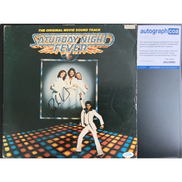Robin Gibb signed Saturday Night Fever album cover ACOA verified 