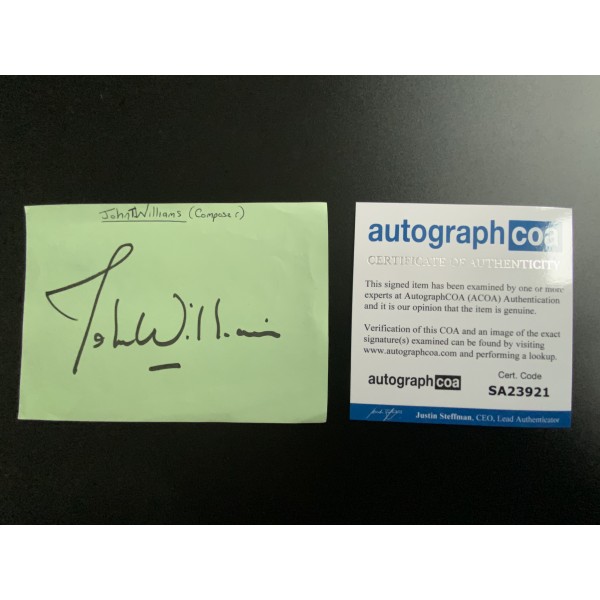 John Williams signed green album page ACOA John Williams signed green album page ACOA