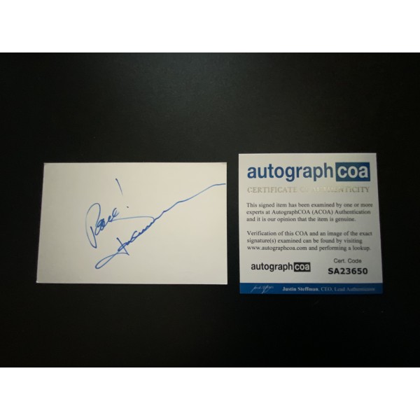 John Denver signed index card ACOA John Denver signed index card ACOA