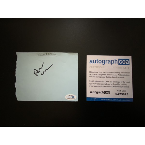 Brian Wilson signed blue album page ACOA Brian Wilson signed blue album page ACOA