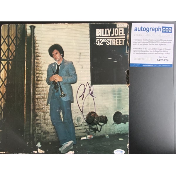 Billy Joel signed 52nd Street album cover ACOA verified (damage to cover)