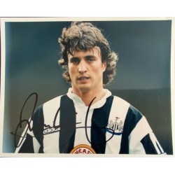 David Ginola signed autographed 10x8 photo ( Newcastle home kit ) 