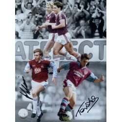 Frank McAvennie and Tony Cottee signed 16x12 West Ham montage photo 