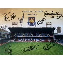 Farewell Boleyn multi signed 16x12 West Ham photo 9 signatures version 2