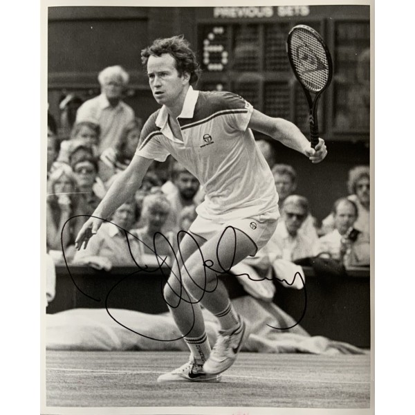 John McEnroe signed black and white 10x8 photo image 1 John McEnroe signed black and white 10x8 photo image 1