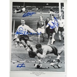 Bobby Smith , Jimmy Greaves , Terry Paine and Jimmy Armfield signed 16x12 England montage photo 