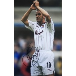 Paolo Di Canio signed 12x8 photo rushed signature (wearing away kit)