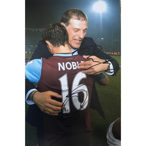 Mark Noble and Slaven Bilic signed 12x8 colour Farewell Boleyn West Ham photo 
