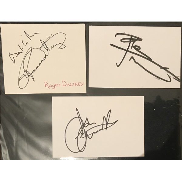 The Who - 3 signatures Daltrey Townshend Entwhistle (set 2) The Who - 3 signatures Daltrey Townshend Entwhistle (set 2)