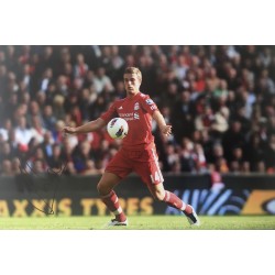 Jordan Henderson signed 12x8 Liverpool colour photo image B 