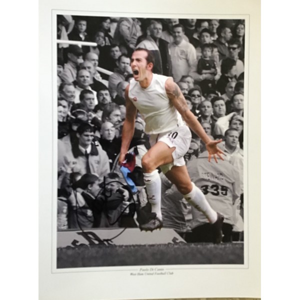 Paolo Di Canio signed 16x12 photo white vest DH8 Paolo Di Canio signed 16x12 photo white vest DH8