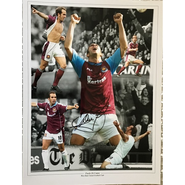 Paolo Di Canio signed 16x12 photo montage Paolo Di Canio signed 16x12 photo montage