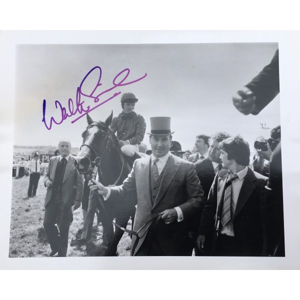 Walter Swinburn signed 10x8 Derby win photo