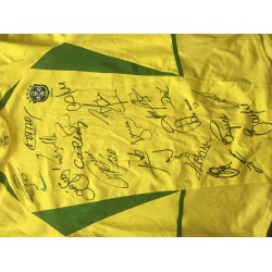 Brazil multi signed shirt signed by 21 including Ronaldo , Kaka & Roberto Carlos