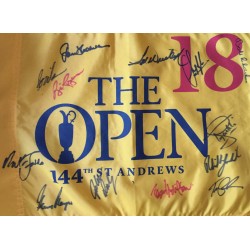 2015 Open Golf Championship flag multi signed by 13 Open Champions St Andrews
