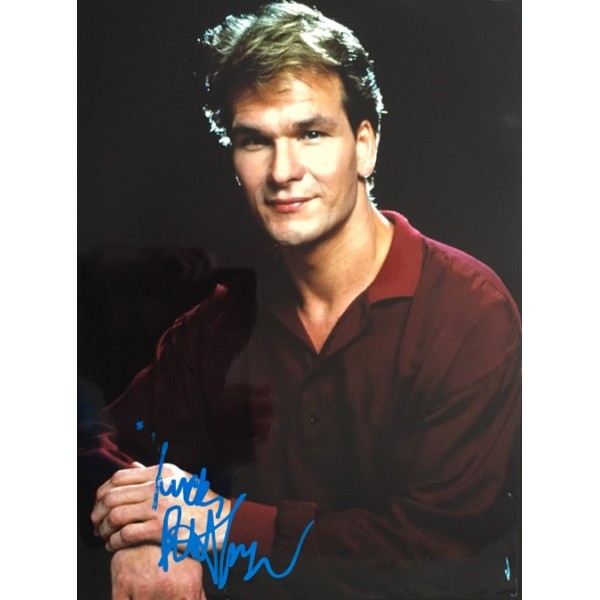 Patrick Swayze signed 16x12 large photo image B portrait