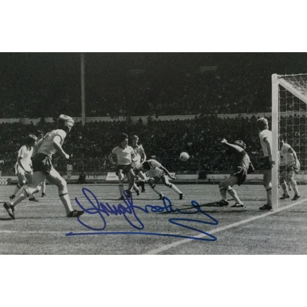 Trevor Brooking signed 12x8 West Ham 1980 goal photo Trevor Brooking signed 12x8 West Ham 1980 goal photo