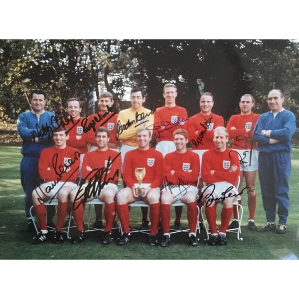Multi signed 16x12 England 1966 World Cup photo Multi signed 16x12 England 1966 World Cup photo