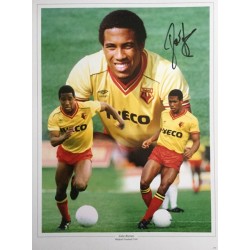 John Barnes signed 16x12 Watford montage photo (portrait version no 2)