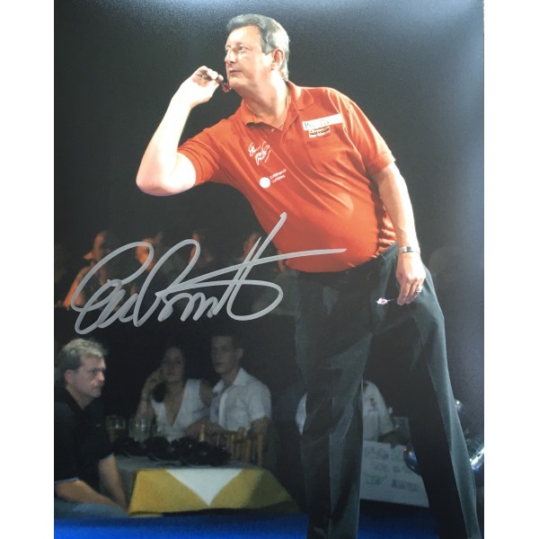 Eric Bristow signed 10x8 portrait photo silver pen 