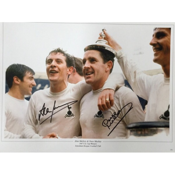 Alan Mullery and Dave Mackay signed 16x12 colour photo Alan Mullery and Dave Mackay signed 16x12 colour photo