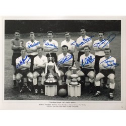 Tottenham 1961 double winners photo signed by 8 of the main 11