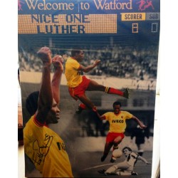 Luther Blissett signed Watford montage Canvas 