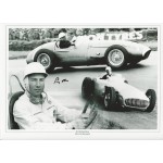 Stirling Moss signed 16x12 black and white montage photo Stirling Moss signed 16x12 black and white montage photo
