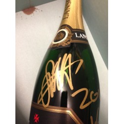 Sebastian Vettel signed champagne bottle - gold pen 