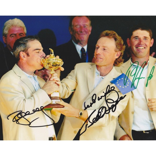 Paul McGinley , Bernhard Langer & Padraig Harrington triple sign