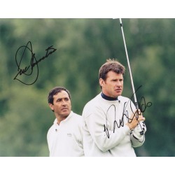 Seve Ballesteros & Nick Faldo signed 10x8 photo